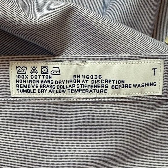 Charles Tyrwhitt Button Down Shirt Mens 16.5 35 Blue White Dress Work Shirt Tux - Picture 11 of 12